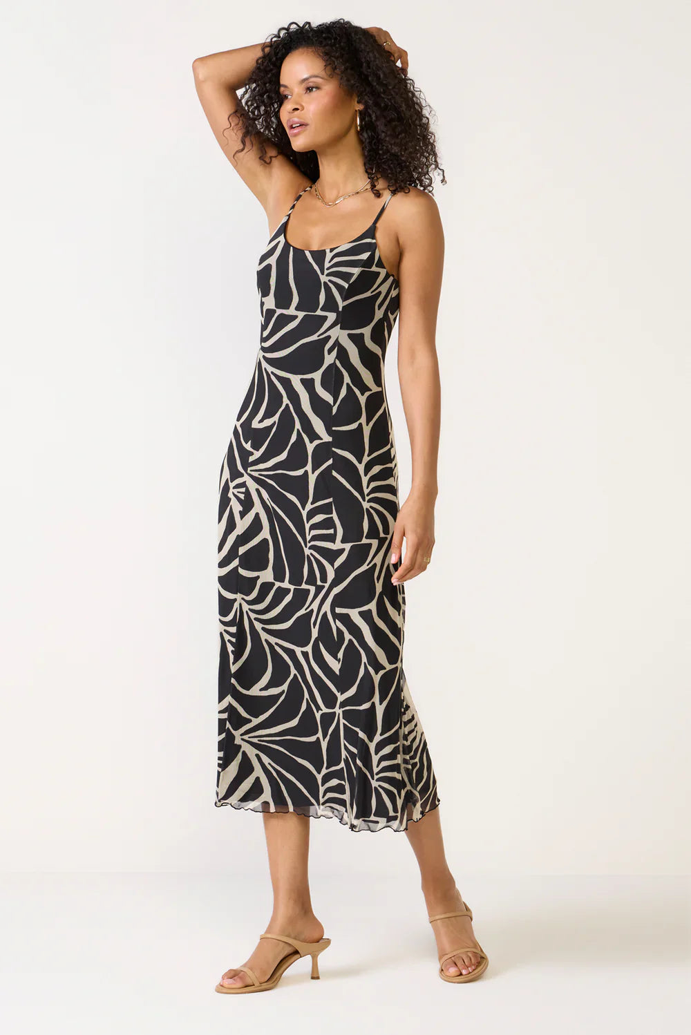 Black Charisma Tova Palm Midi Dress