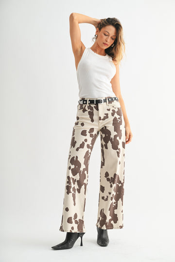 Cow Denim Long Length Wide Leg