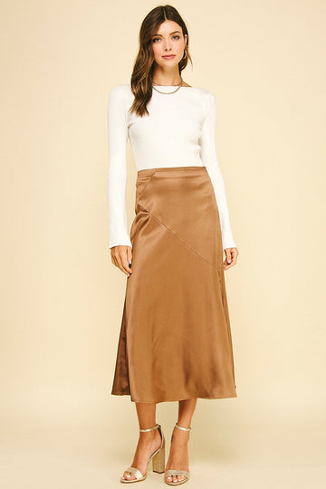 Camel Ava Midi Skirt
