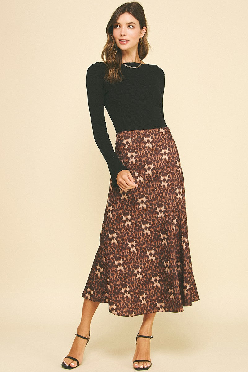 Leopard Ava Midi Skirt
