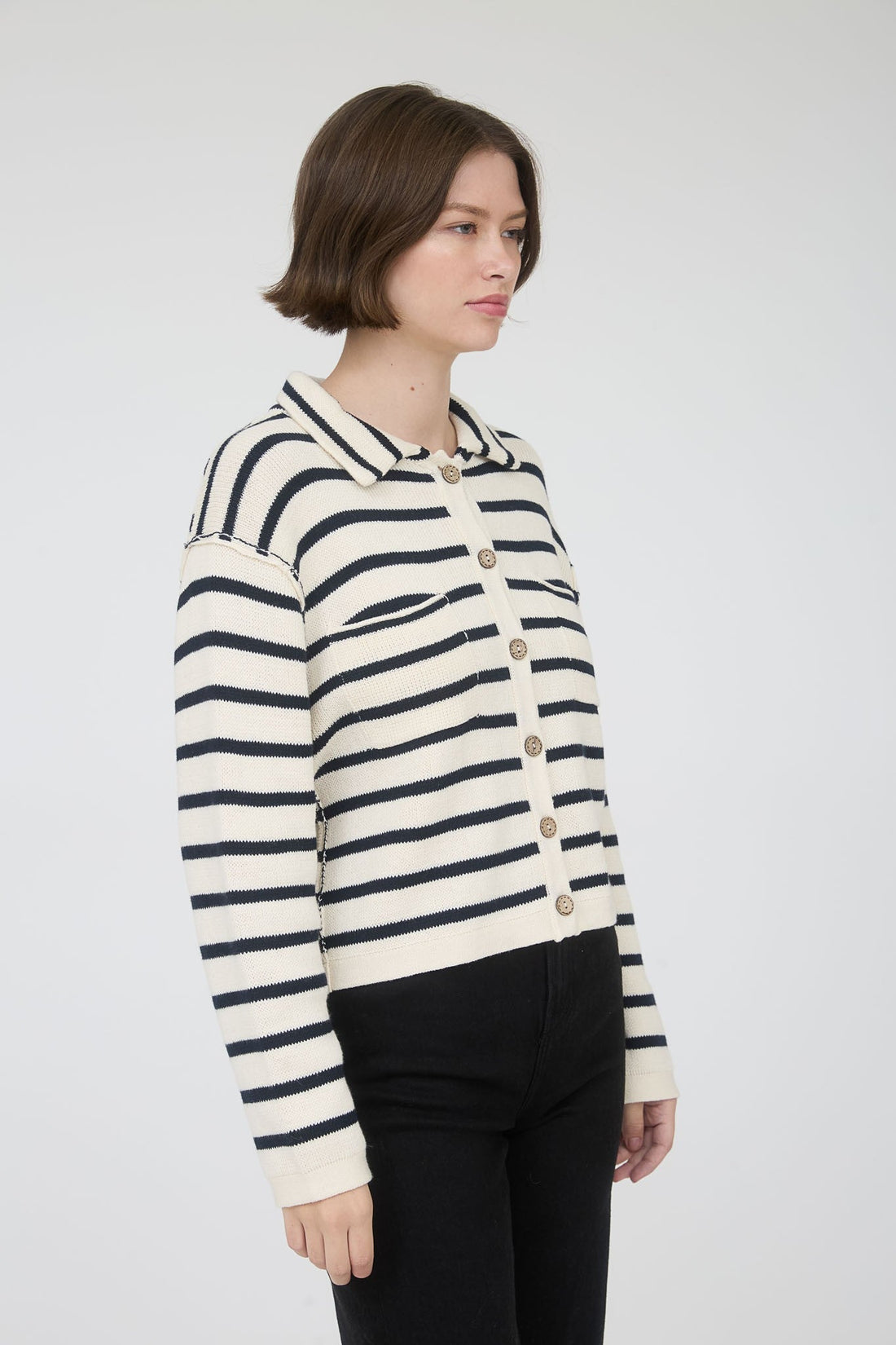Cream Stripe Christy Cardigan