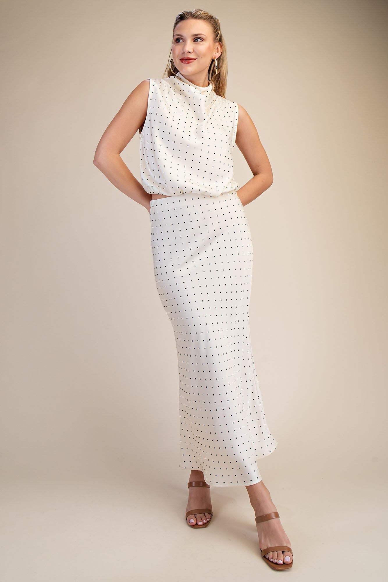 Ivory Dot Isa Midi Skirt