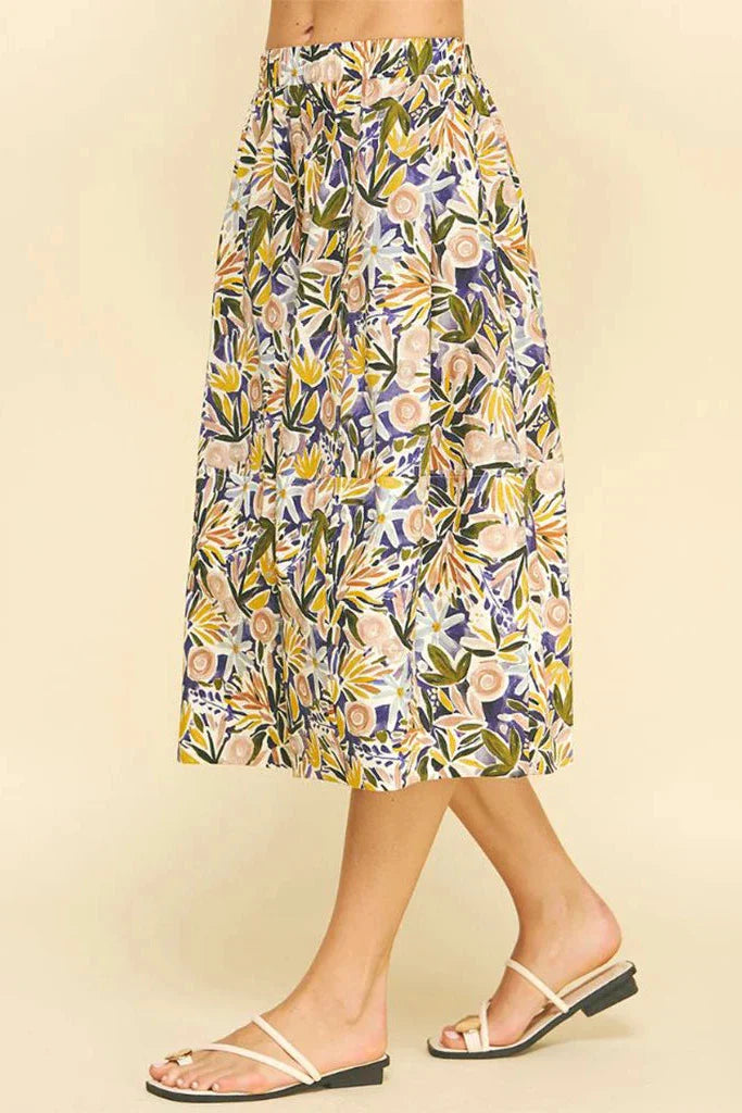 Purple Multi Millie Cotton Skirt