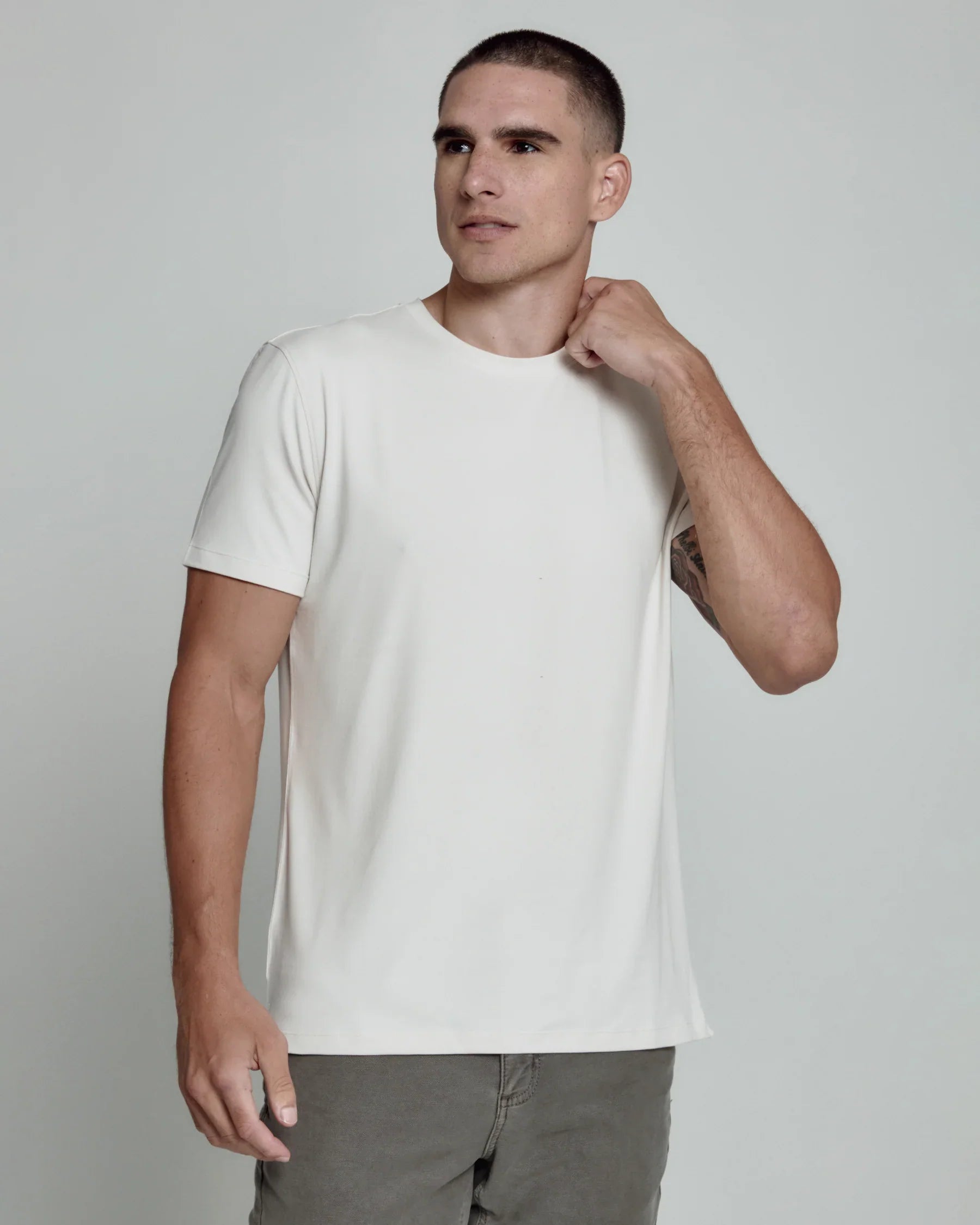 Ecru Core Crew Neck Tee