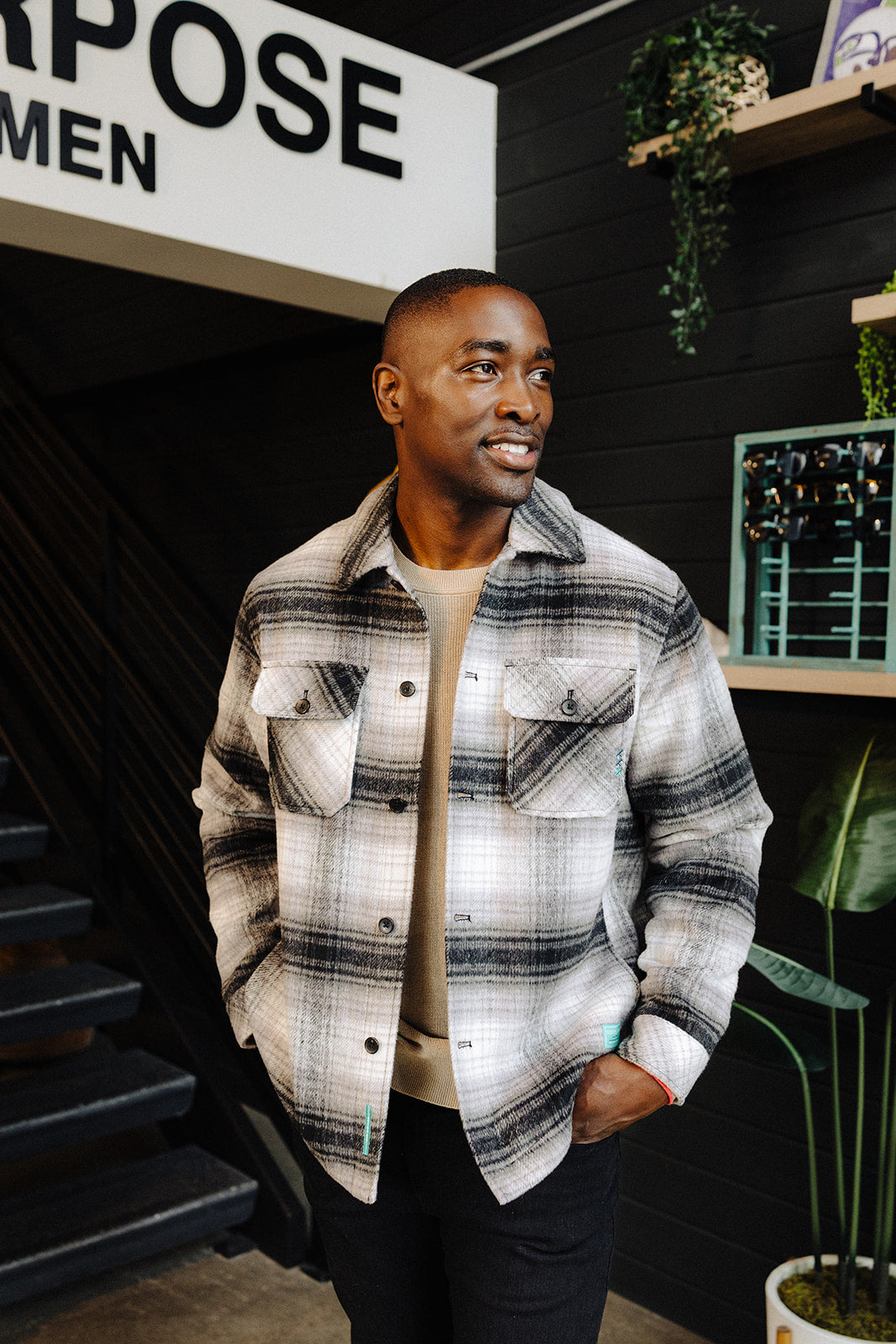 Dark Grey Check Overshirt