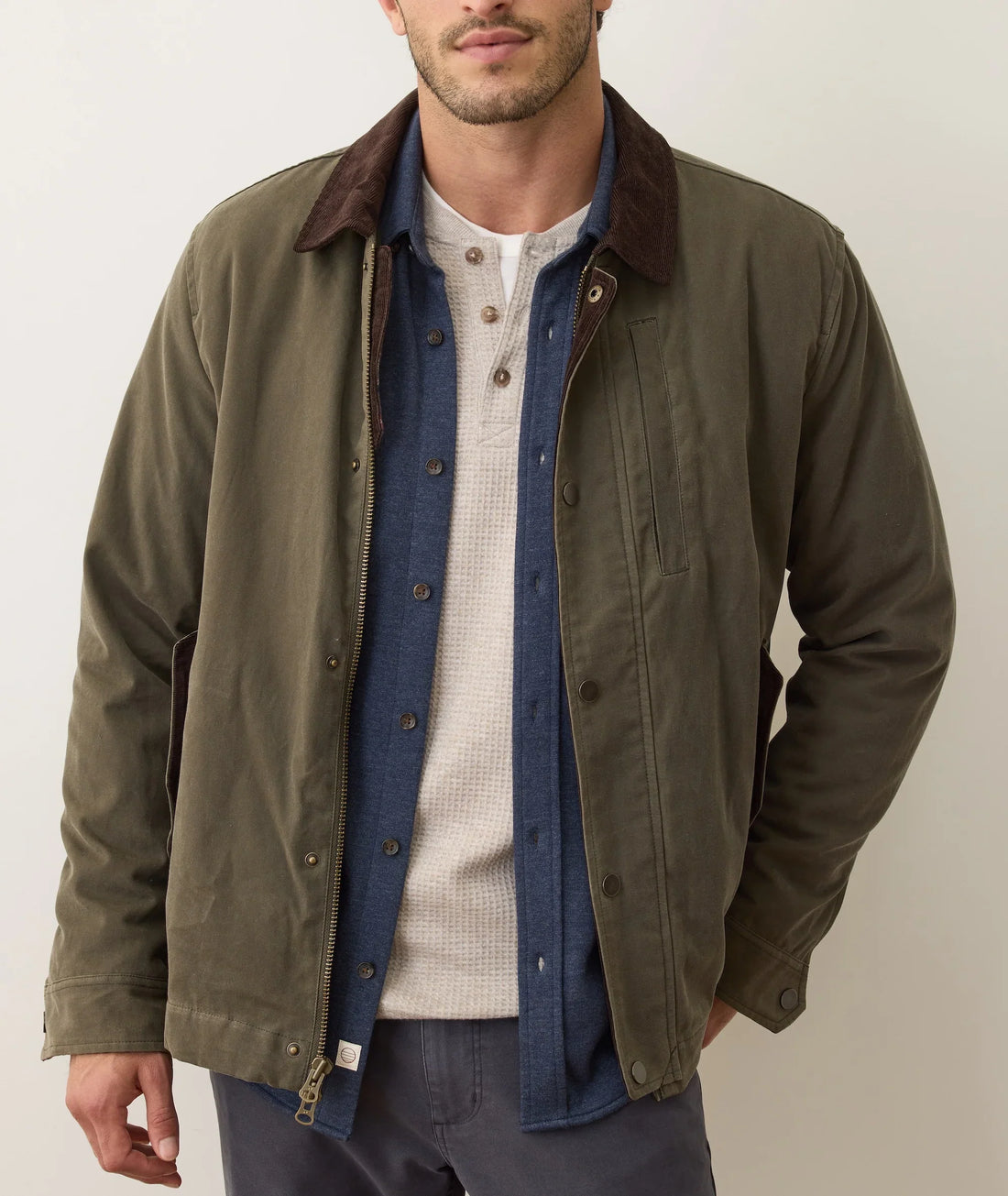 Olive Weston Insulated Wax Canvas Barn Jacket