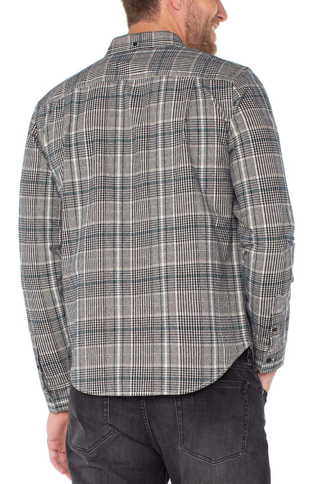 Teal Multi Men's L/S Button Up Shirt