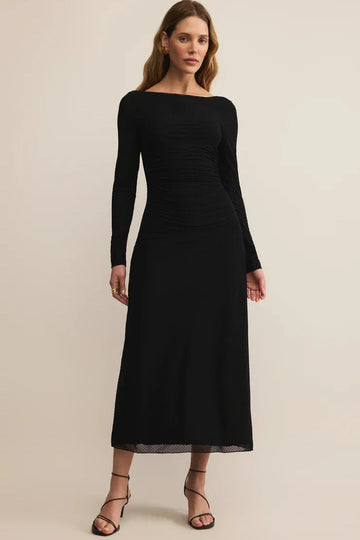 Black Spellbound Mesh Midi Dress