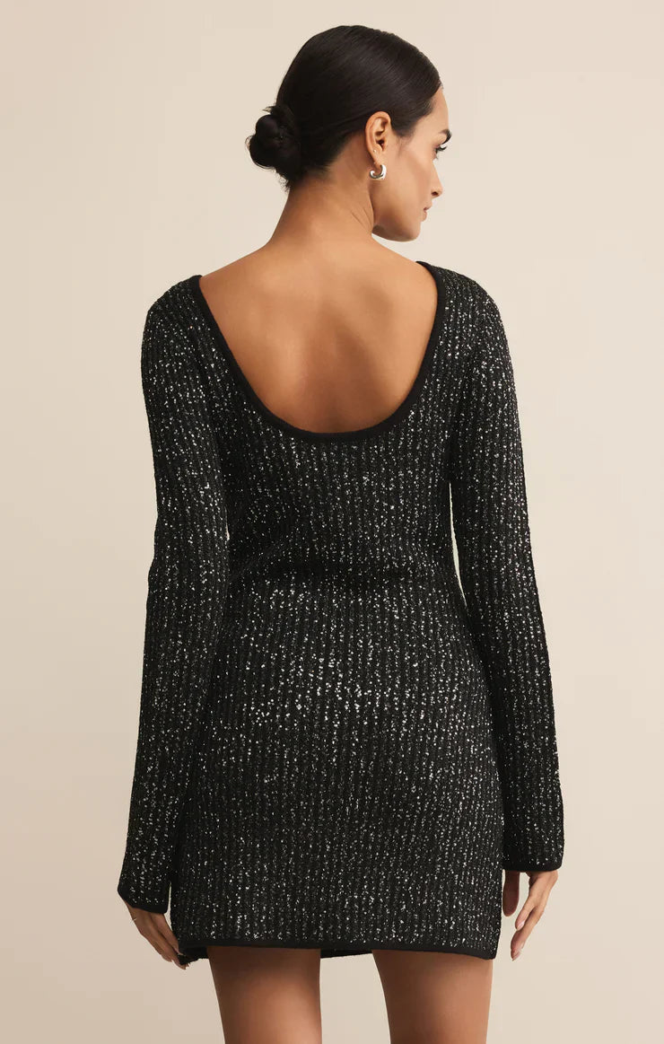 Black La Marca Sequin Mini Dress