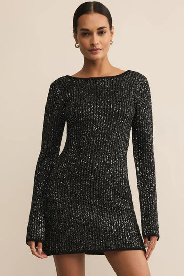 Black La Marca Sequin Mini Dress