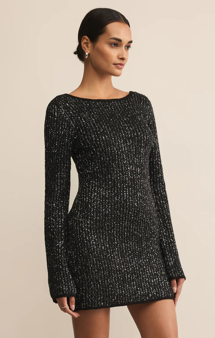 Black La Marca Sequin Mini Dress