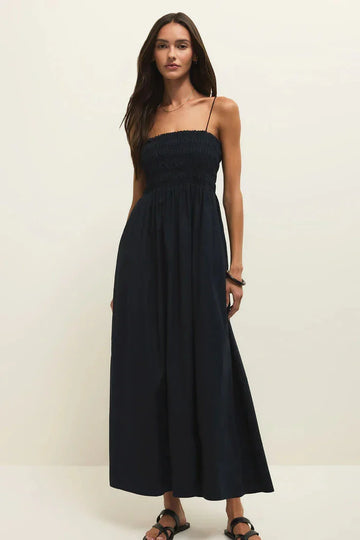 Black Cornelia Poplin Maxi Dress