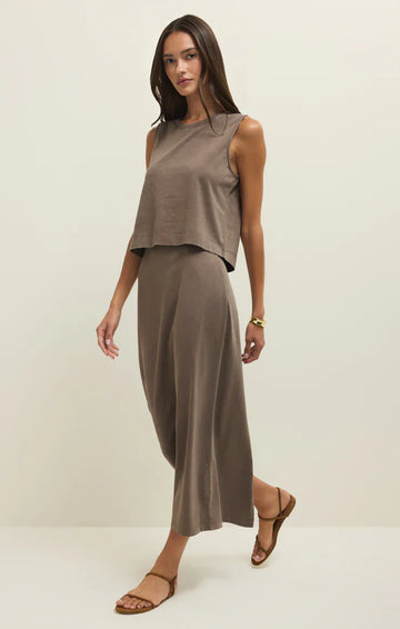 Perfectly Taupe Gail Midi Skirt