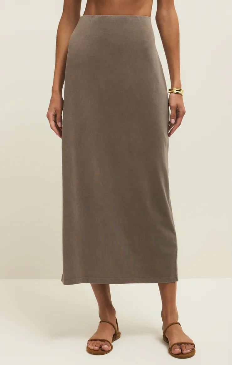 Perfectly Taupe Gail Midi Skirt