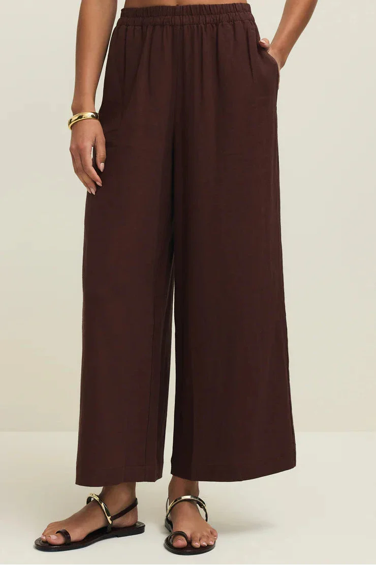 Chocolate Cherry Scout Linen Pant