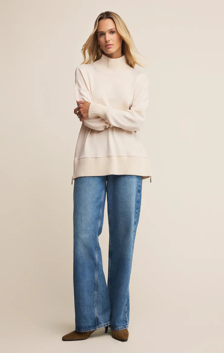 Warm White Sable Rib Sweatshirt