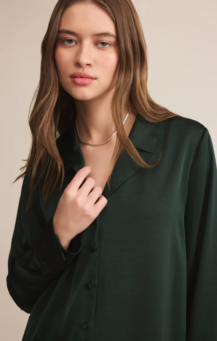 Garland Green Ana Satin Top