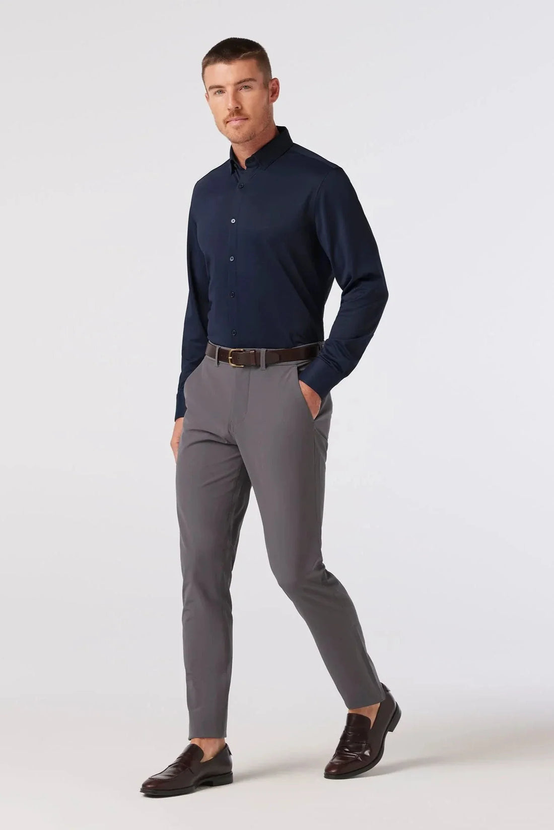 Navy Halyard LS Dress Shirt